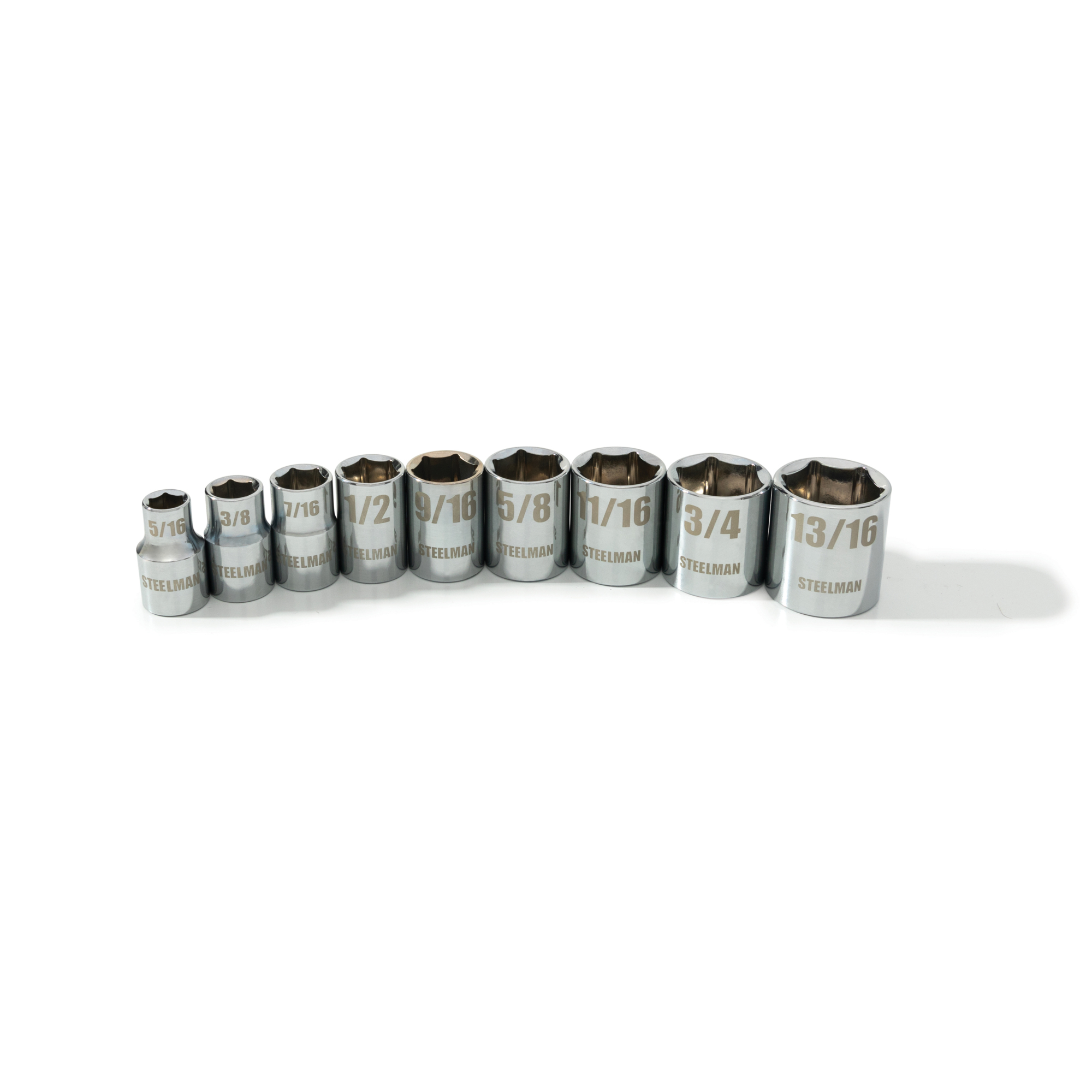 STEELMAN 9-Piece 3/8-Inch Drive 6-Point SAE Socket Set, Model# 78532
